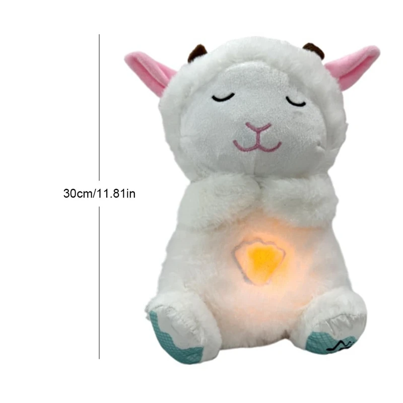 Calming Lamb Plush Baby Sound Machine บรรเทา Snuggle Lamb หายใจตุ๊กตาสัตว์ตุ๊กตาของเล่น Sleeping ของเล่นเด็ก