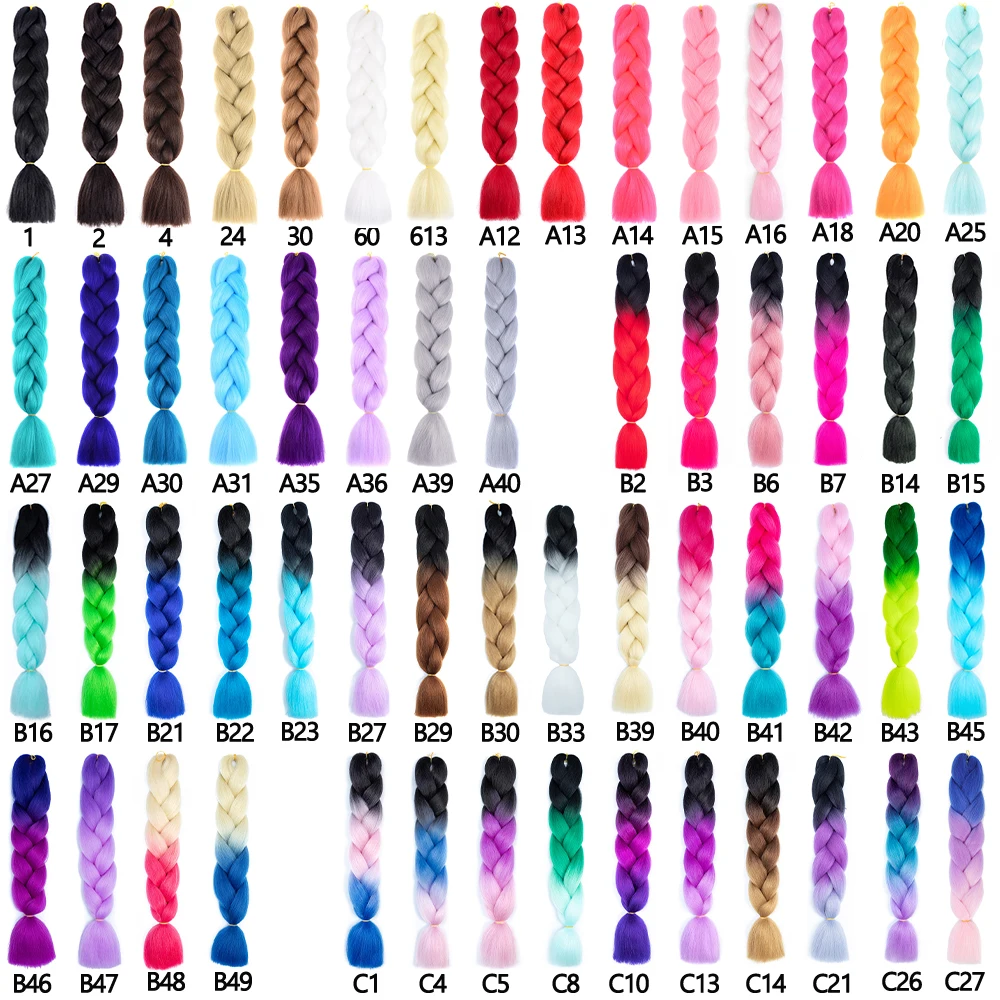 Synthetische Flechten Haar Ombre Flechten Haar Packs Jumbo Braid Haar Für Frauen Großhandel DIY Frisur Blau Grau