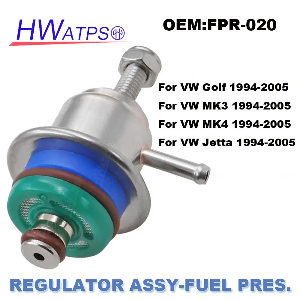 

For Volkswagen VW Golf MK3 MK4 Jetta 1994-2005 New Adjustable Fuel Pressure Regulator Aluminum Variable Universal FPR-020 FPR020