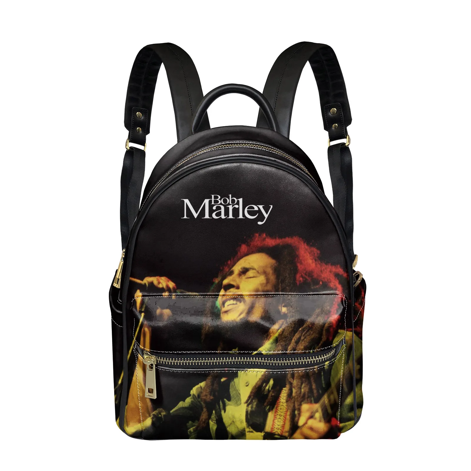 

Bob Marley Backpack Reggae Rock Jamaica Singer Womens Men Text Double Shoulder Bag Business Travel Bookbag Rucksack Gift Daypack
