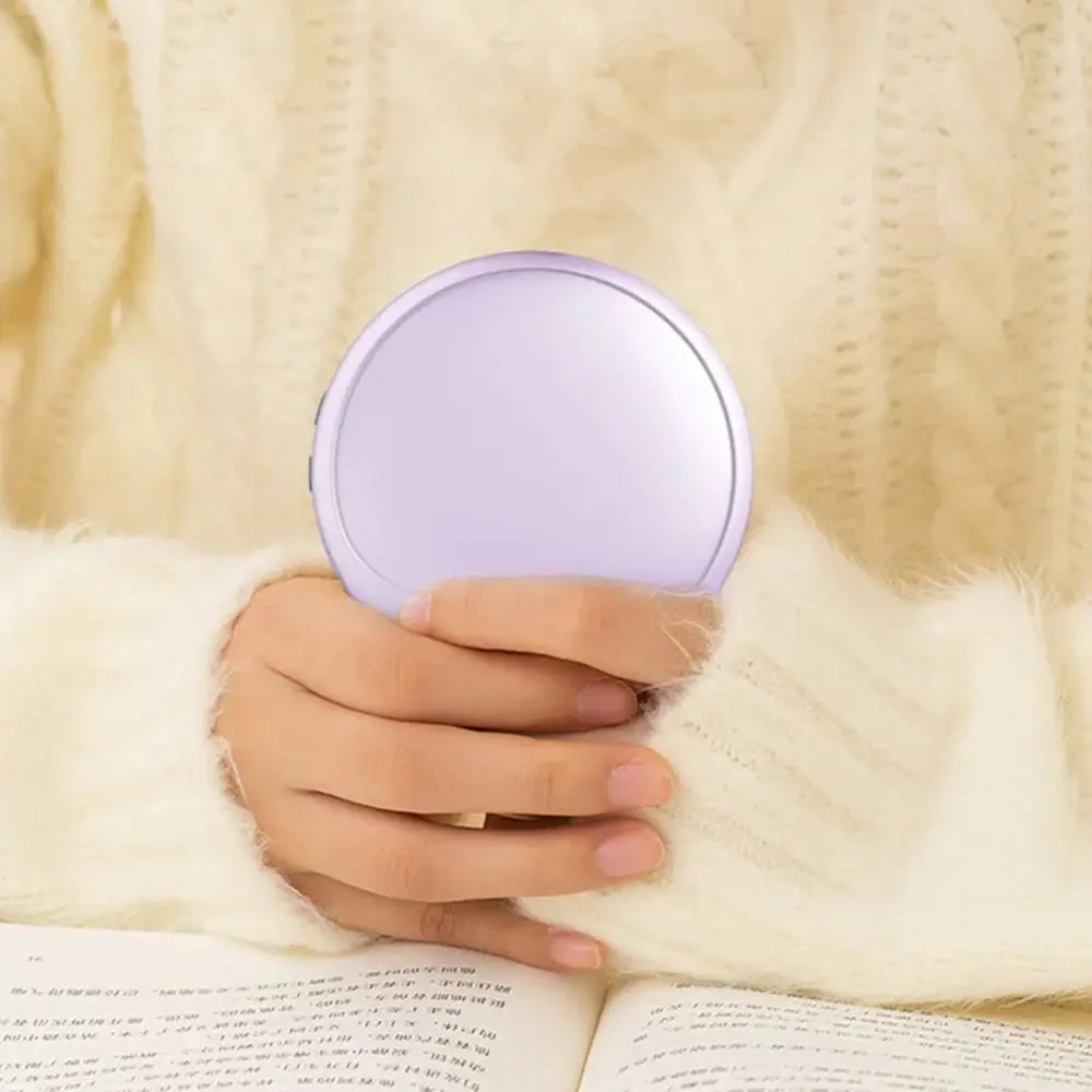 Mobiele energie 4-in-1 LED-make-upspiegel 3x vergrootglas 2 kleuren licht Verlichte make-upspiegel Multifunctionele 3-modus verwarming