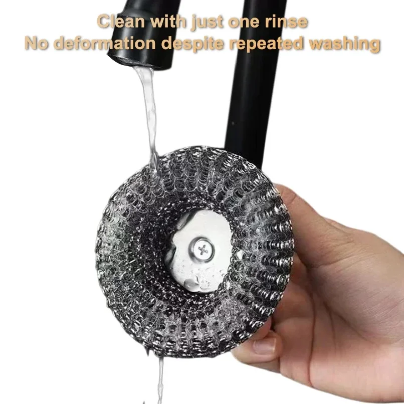 Stainless Steel Kitchen Pot Brush with Ergonomic Handle Wire Ball Cleaning Tools Home Kitchen Dish Washing Accessories view 3