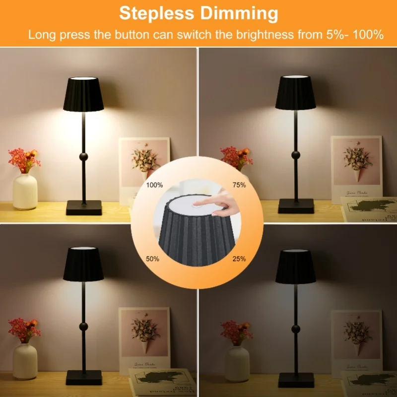 

Настольная лампа для спальни с функцией ухода за глазами, перезаряжаемая, прикроватная, сенсорная, ночник с регулируемой подсветкой