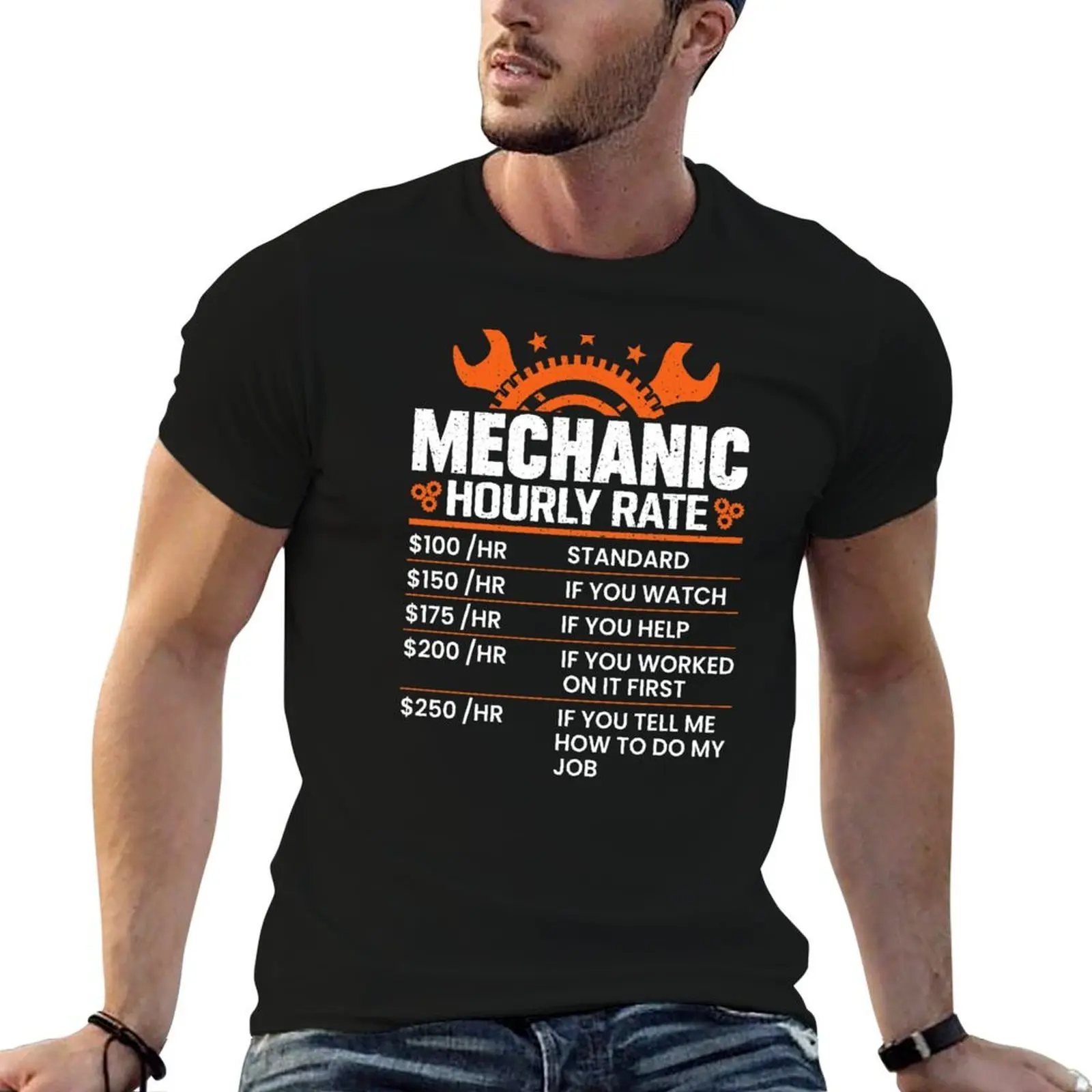 

Funny Mechanic Hourly Rate Gift Shirt Labor Rates T-Shirt t shirts designer man t shirt cotton high quality T-Shirt