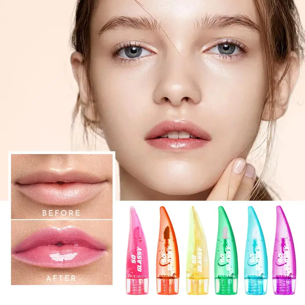 Color-Changing Mirror Glass Lip Gloss, Transparente Lip Glaze, Ilumina Linhas de Óleo, Longa Hidratação Maquiagem, duradoura, W3V8