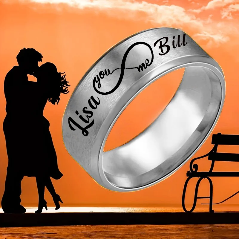 

Customized Multi-Size Stainless Steel Love Rings, Personalized Jewelry/Valentine's Day/Christmas/Boy and Girlfriend Gifts