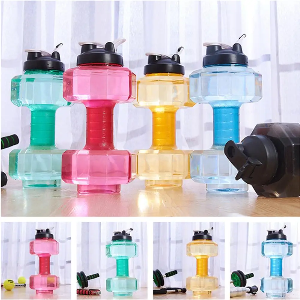 

Dumbbell Sports Bottle Portable Large Capacity Gym Running Fitness Bodybuilding Exercise Drinking Kettle