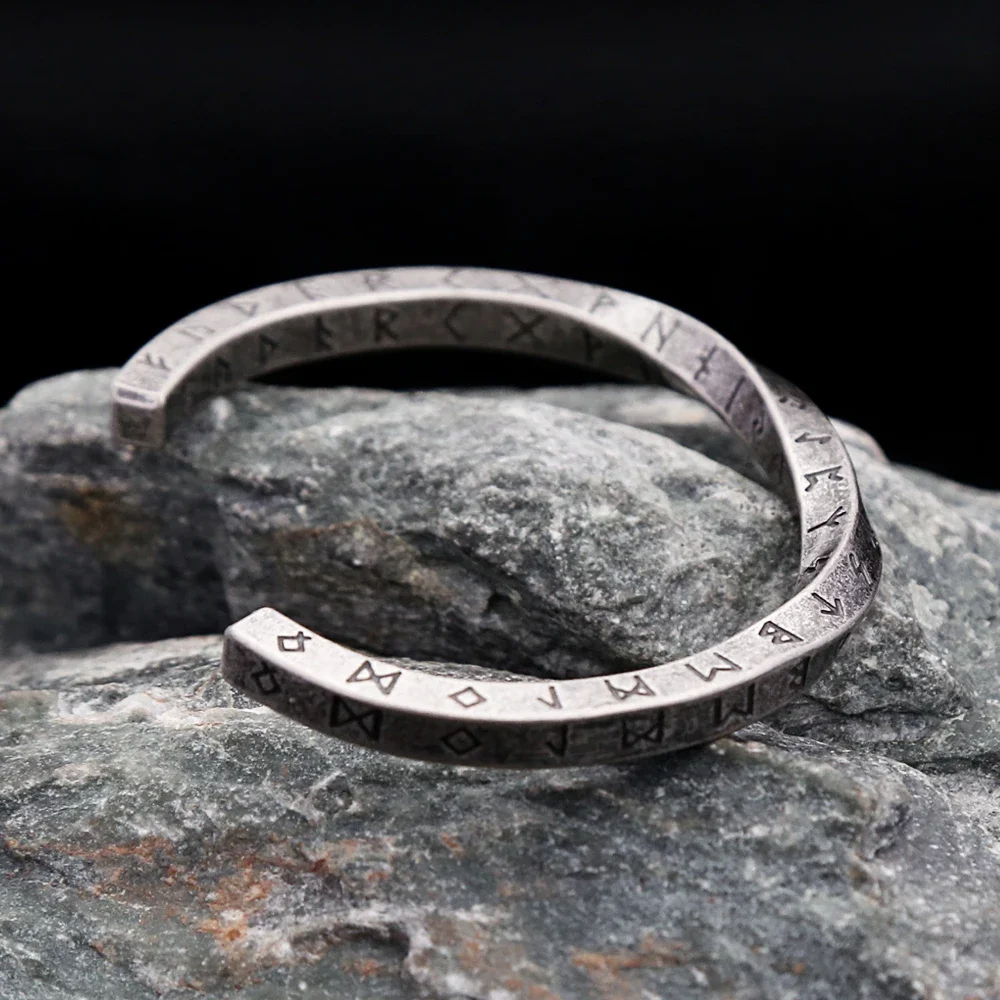 New Vintage Mobius Bangles For Men Fashion Nordic Vikings Letter Bracelets Party Jewelry Gifts