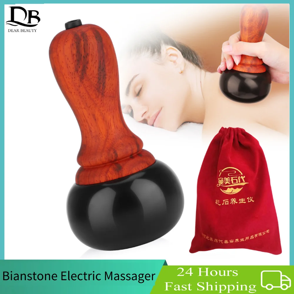 

Hot Stone Gua Sha Electric Massager Neck Back Body Hot Compress Jade Warming Moxibustion Dredging Meridian Massage Tools