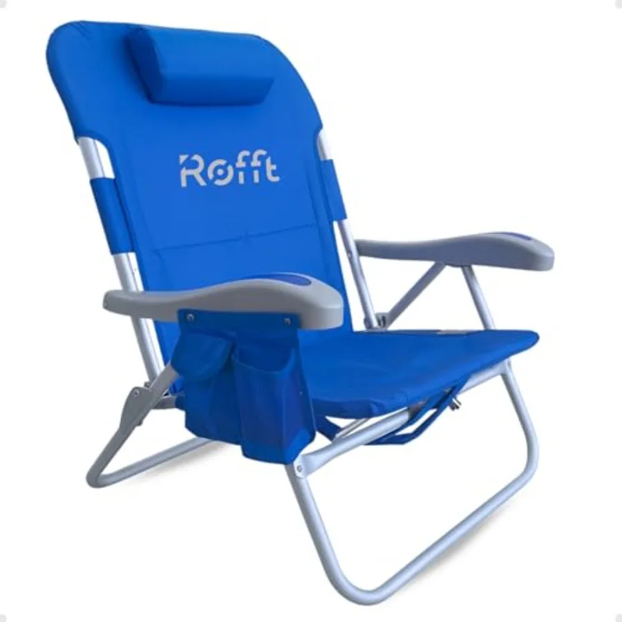 

Premium Beach Chair 5 Position Reclining Oversized Heavy-Duty high Off Ground and Lightweight with Backpack Straps Big Storage