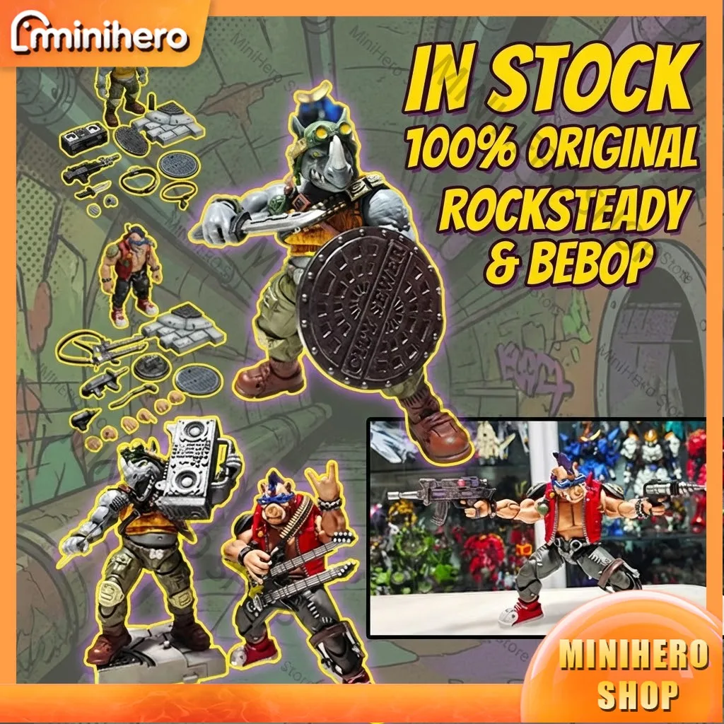 

В наличии JOYTOY 1/18 TMNT Фигурка Бибопа и Рокстеди с подвижными суставами, коллекционная игрушка Teenage Mutant Ninja Turtles, подарок