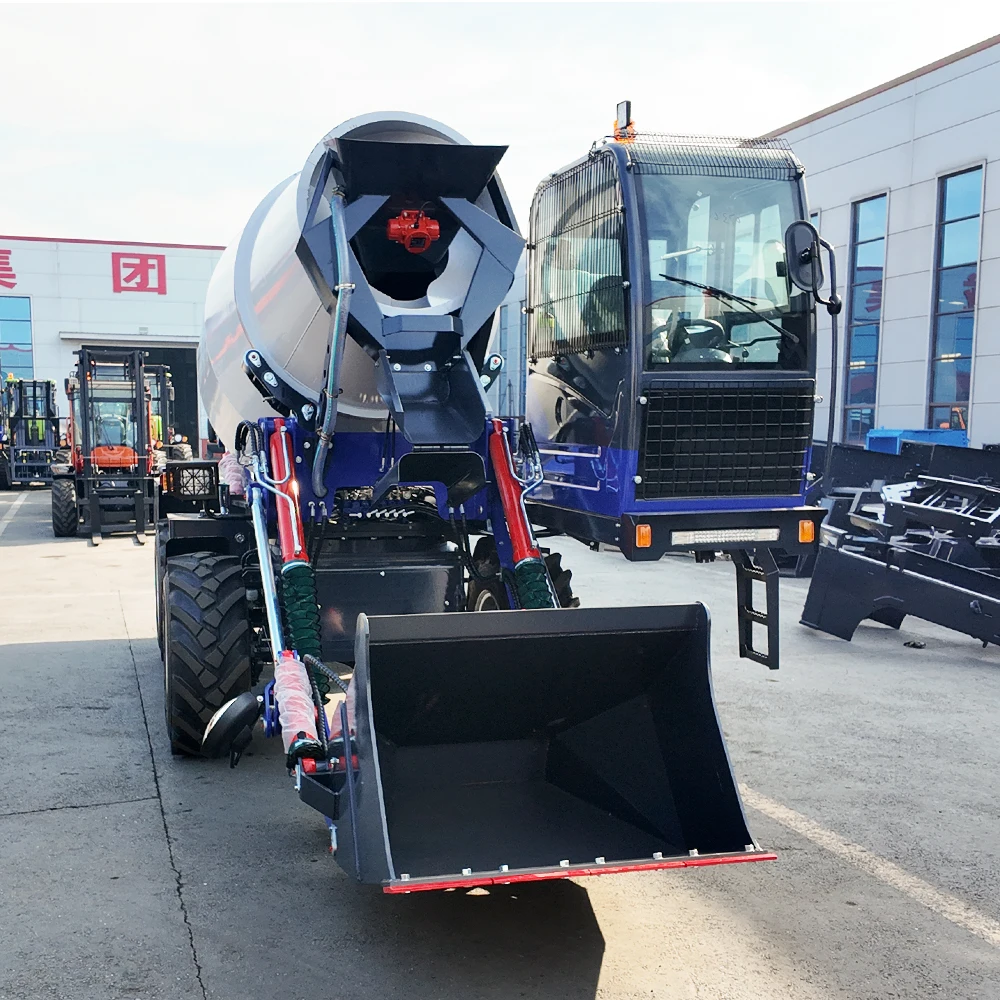 2.6m³ Heavy Duty Diesel Self Feeding Concrete Mixer Equipment 270° Synchronized Drum + Two Way Drive Cement Mixer