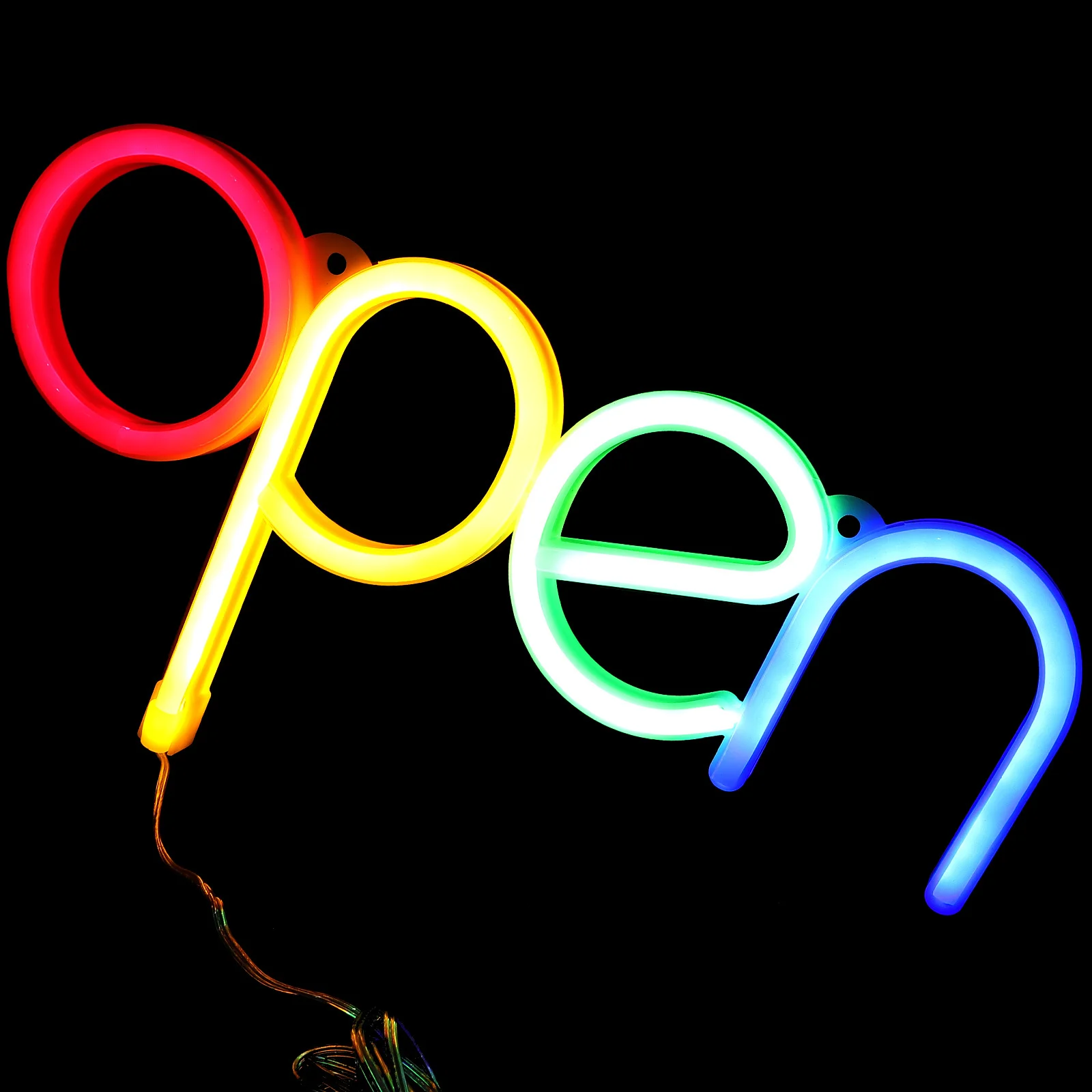 علامة مفتوحة نيون LED لديكور الحائط - مصباح ديكور منزلي أنيق للحفلات لعيد الميلاد وعيد الحب ومهرجانات أعياد الميلاد ومتجر الصالونات