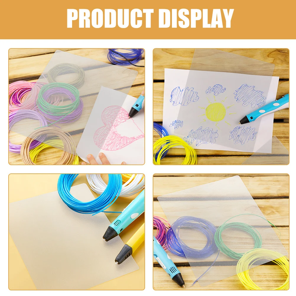 

5pcs 5 Count Diy Painting Mat Craft 3d Drawing Accessories Printing Pen PVC Stencils Supplies Clear
