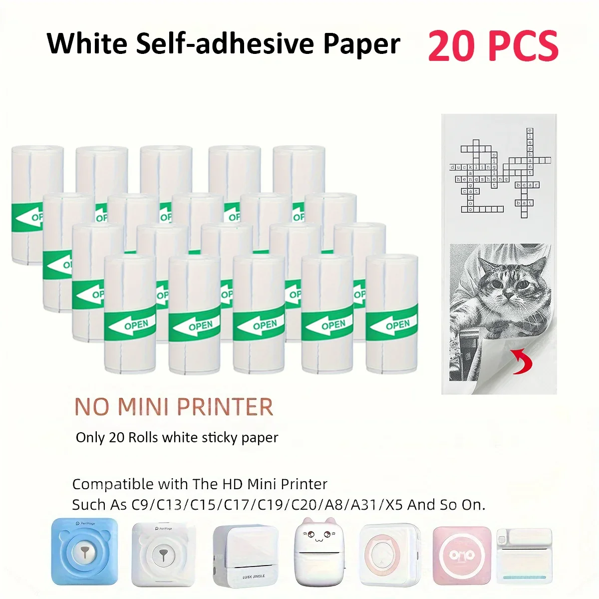 Mini Printer Paper Thermal Sticker Paper Self-adhesive Printer Paper Photo Printer Labels For Photos thermal printer paper