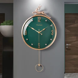 13 Inch Auspicious Deer Wall Clock Nordic Brief Design Living Room Decoration Kitchen Mute Clocks Art Wall Watch Home Decor NEW