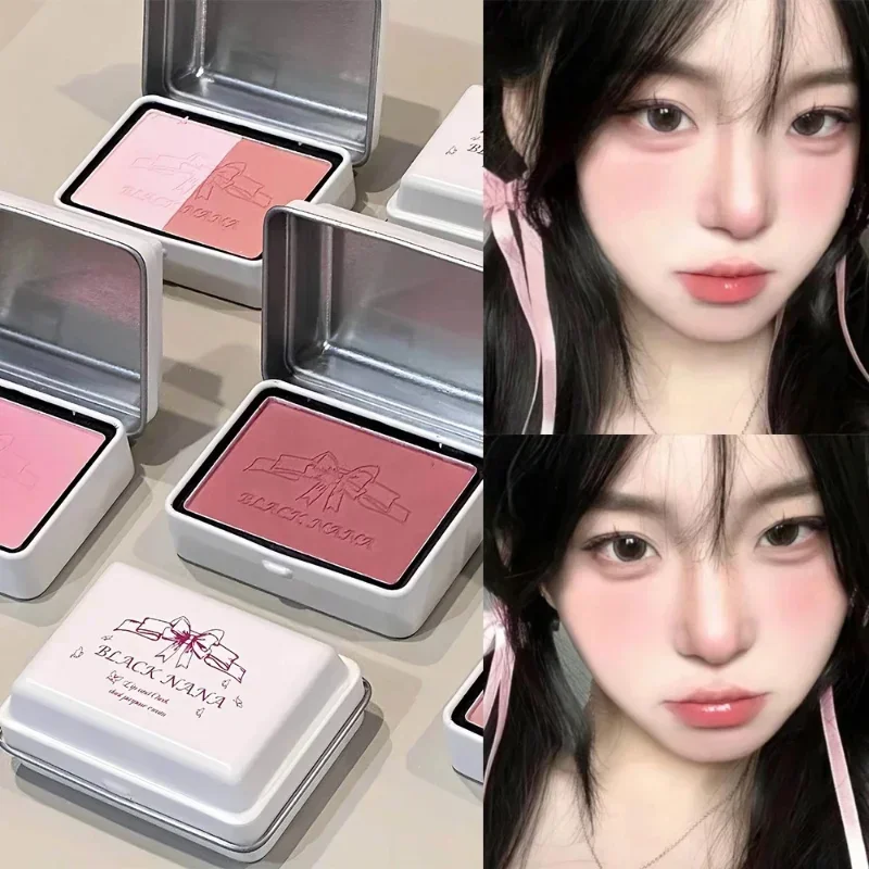 Scatola di ferro fard polvere minerale lunga durata naturale contorno guancia tinta rosa fard viso cosmetici tavolozza di fard monocolore