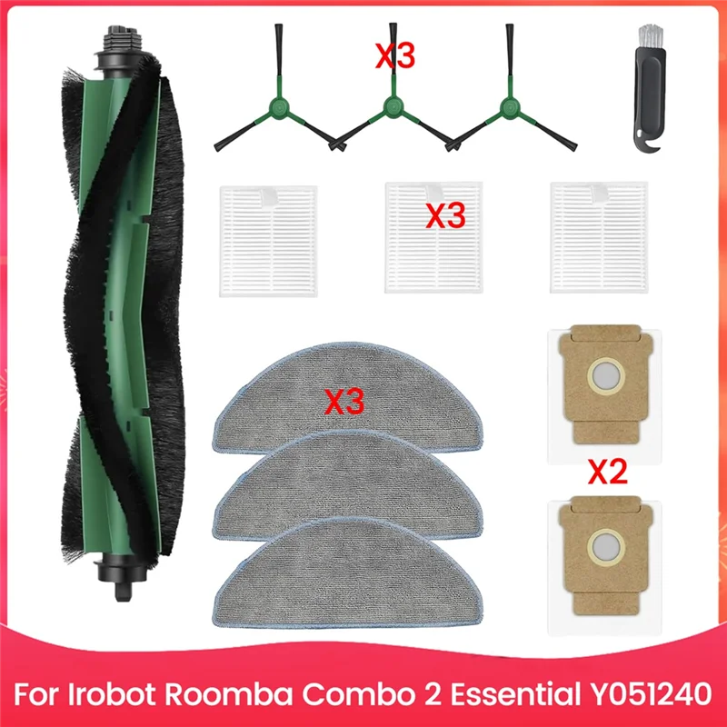 ABZA-vervangende onderdelen voor Irobot Roomba Combo 2 Essential Y051240 Hoofdzijborstelfilters Mopzakken Accessoires Onderdelen