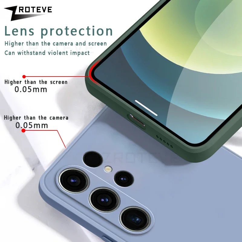 S23 Ultra Case ZROTEVE Silky Liquid Silicone Soft Cover For Samsung Galaxy S24 S23 S22 S21 FE S20 Plus Shockproof Phone Cases