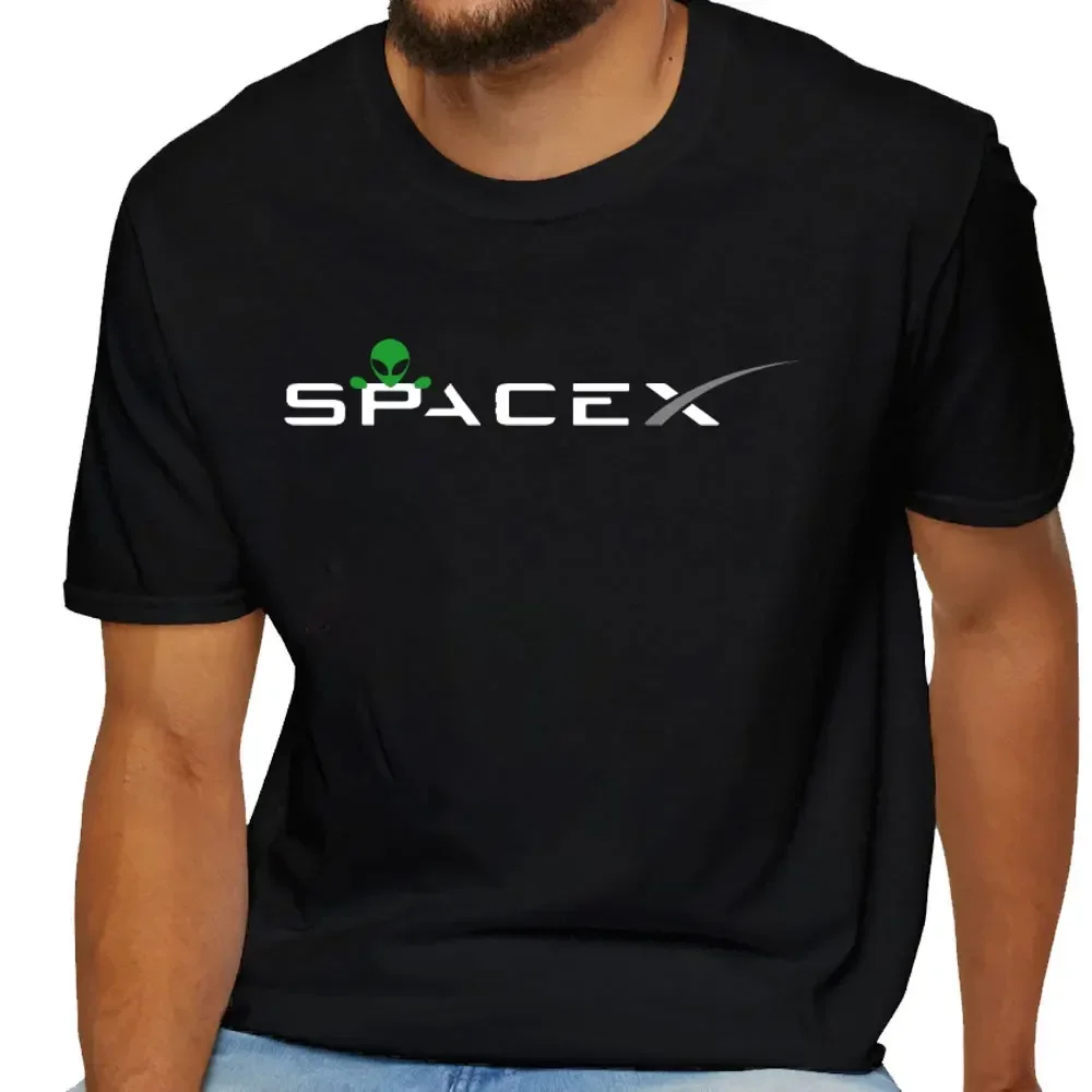 2025 SpaceX  Aliens Men T-Shirt Space Exploration Alien High Quality Cotton T-Shirt Mars Roswell Science Tees