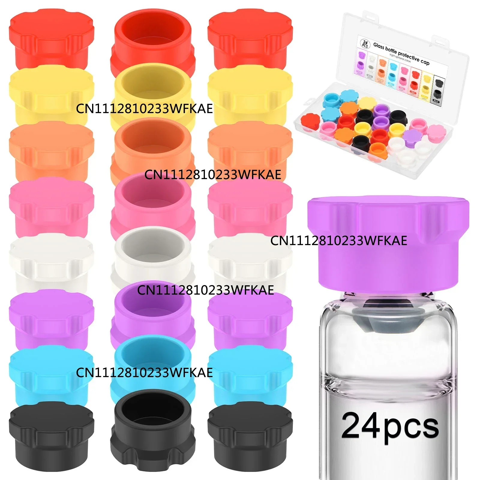 24pcs Glass Vials Protective Vial Caps Leak-Proof Dust-Resistant Lids Cover for Flip Off Caps 3ml Vials for Injection Easy to Cl