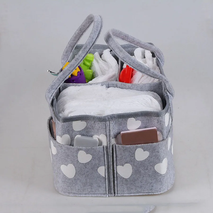 Borsa portaoggetti portatile per organizer per pannolini per bambini per fasciatoio e contenitori portaoggetti essenziali per la cameretta dell'auto