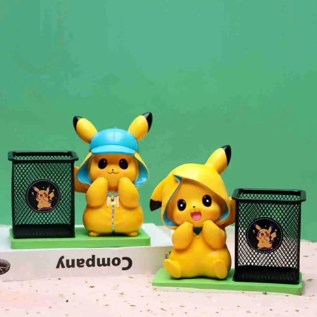 

2025 new cute cartoon Pikachu pen holder student desktop stationery storage box ornament classmate children birthday gift boy