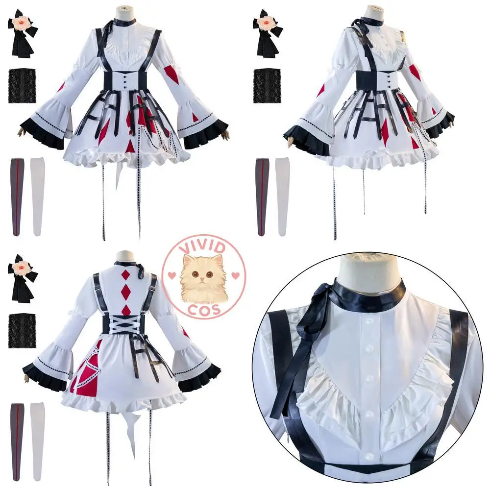 

Project SEKAI COLORFUL STAGE Cosplay Costume Anime Mizuki Aoyama Cute White Dress Role Play Women Wig Halloween Comic Con Party
