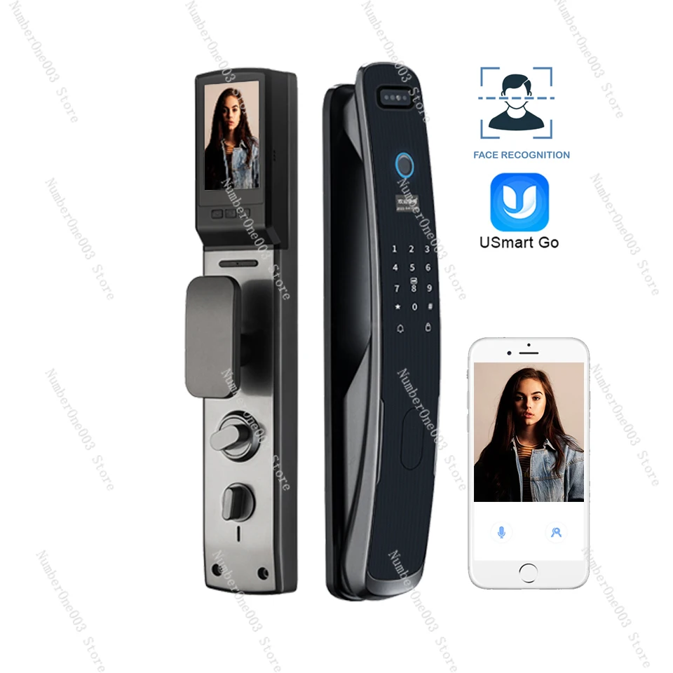 Smart 3D Face Recognition Door Lock, Digital Password Electronic, Fully Automatic, Fingerprint, WiFi with Camera