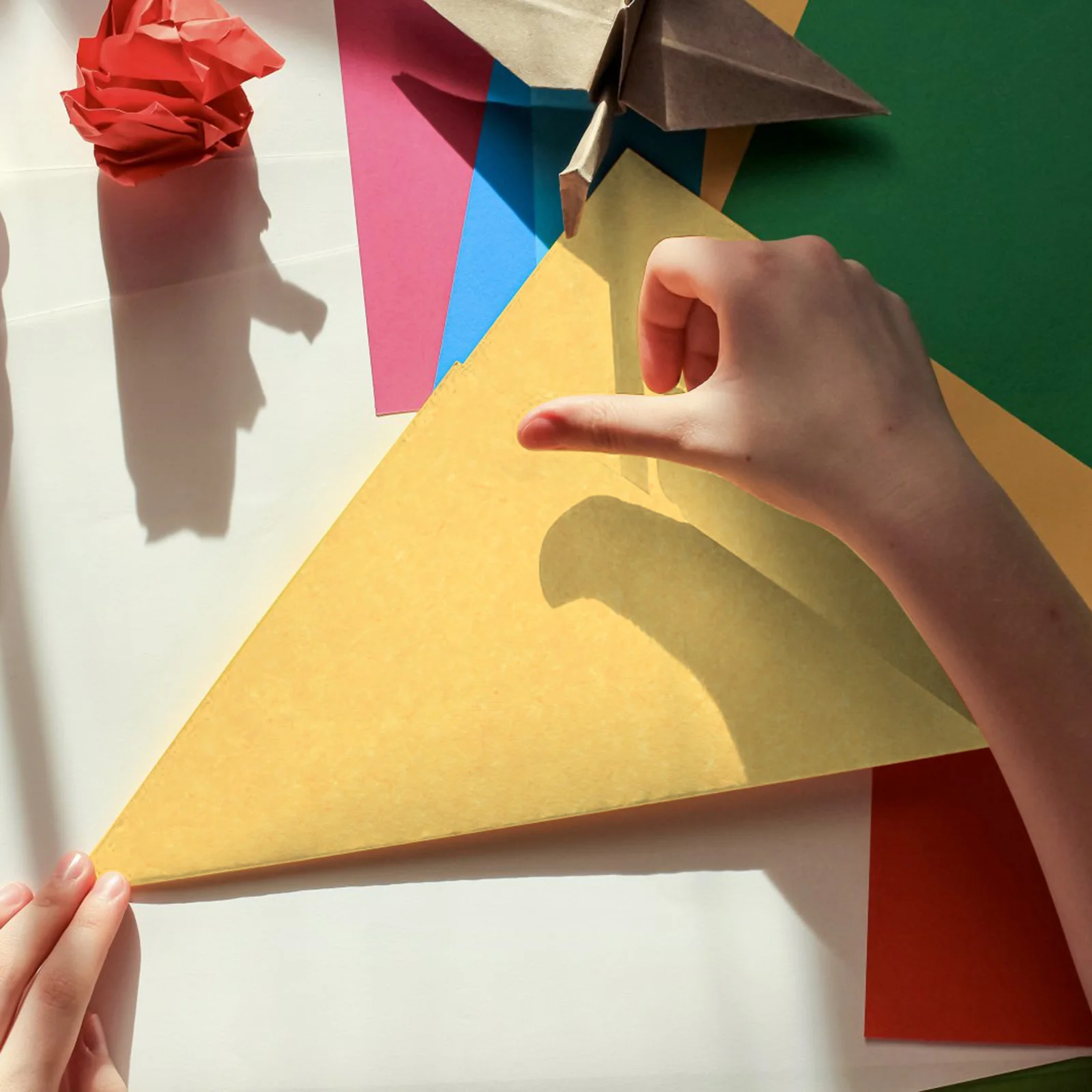 

100PCS Children Colored Paper for Crafting Kids Playing Handmade Cutting Folding Stationery Toy Jewelry Box Bags