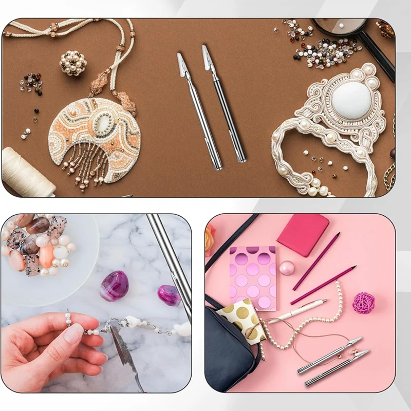 AT63-4Pieces 텔레스코픽 악어 클립 개폐식, 텔레스코픽 금속 와이어 조인트 클립 보석 고정용 개폐식 클립