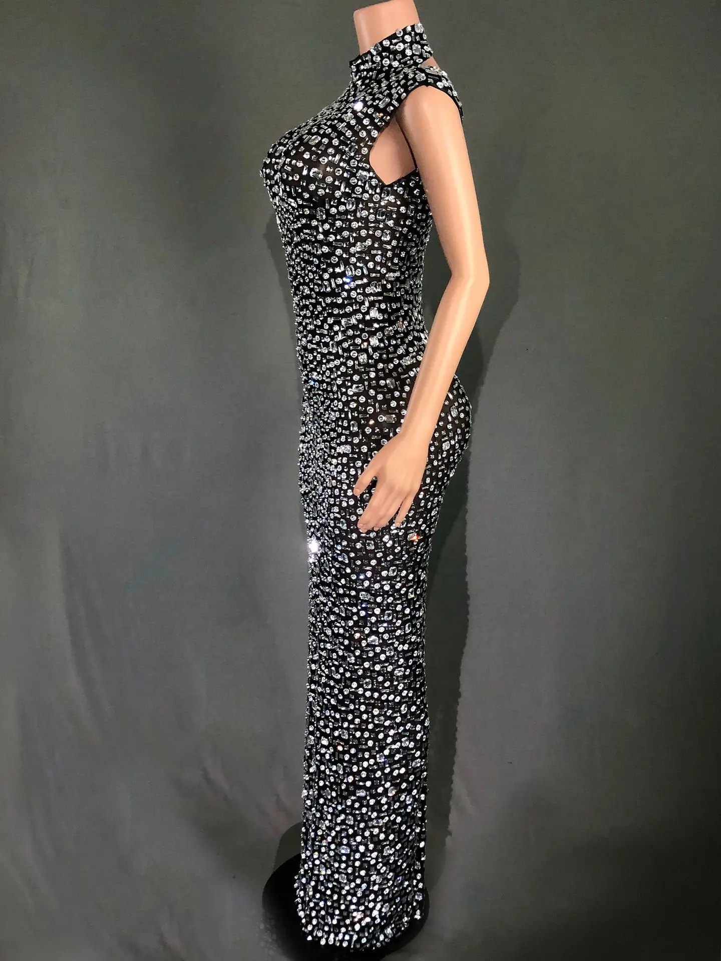 Slim-fit Long Sleeveless Long Dress Cheongsam Split Robes De Soirée Haute Qualité Black Prom Dresses Luxury Birthday Dress Woman