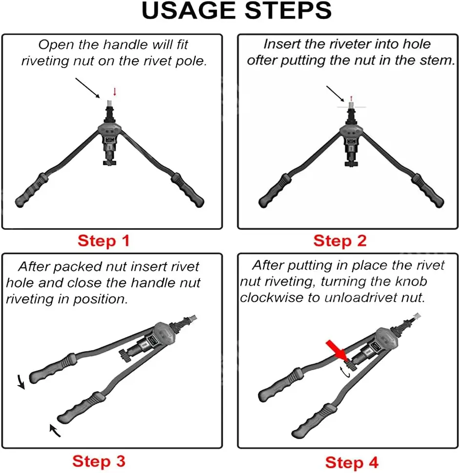 DayPlus-Juego de Alicates para tuercas de remache, juego de Alicates para tuercas de remache de rosca, 150 tuercas de remache en M5, M8, M10, M12,