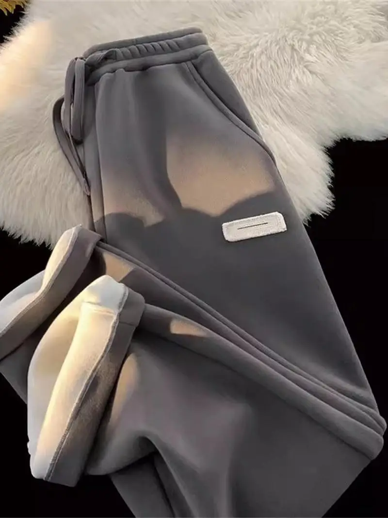 

Термобрюки мужские Thiened Fce с подкладкой, для зимы и осени, с внутренним подогревом, базовый слой, в американском стиле, хлопковые брюки