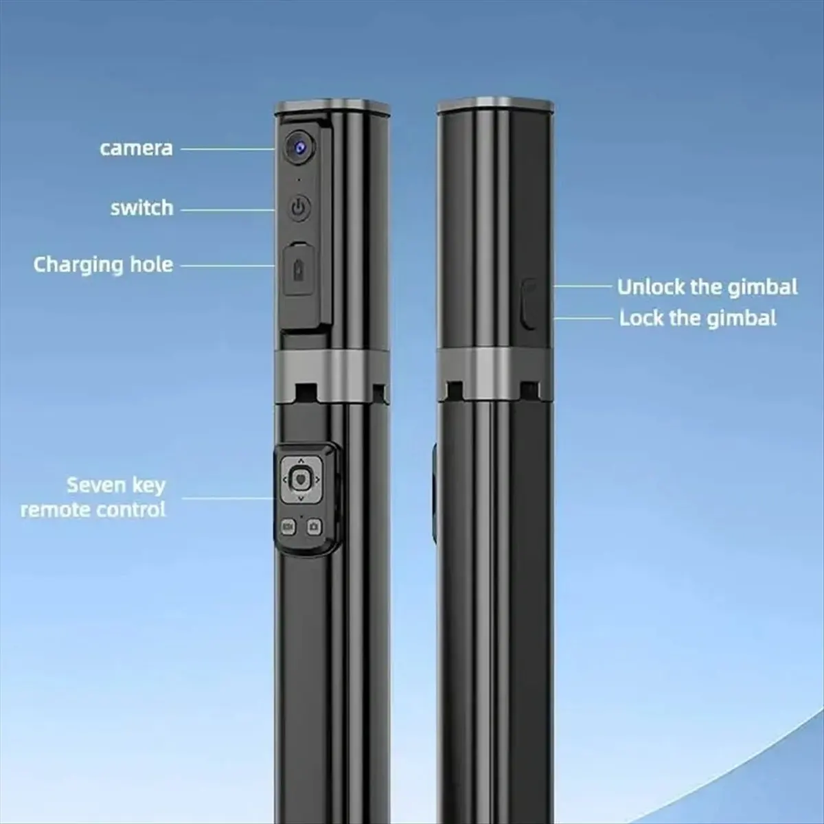 618 Mega Sale-Smartphone AI Follow Up Face Tracking 360 Rotating Tripod Travel Portable Selfie Vlog Anti Shake Tripod