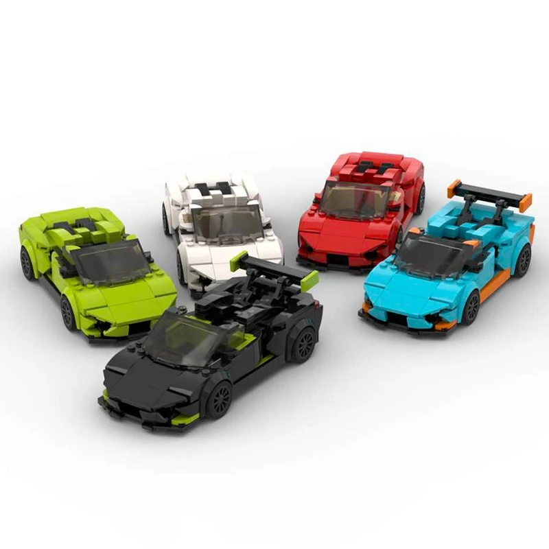 

1433pcs MOC Raging Bull Huracan Spyder Colors Speed City Champions Model Building Blocks Construction Toy Christmas Gifts DIY