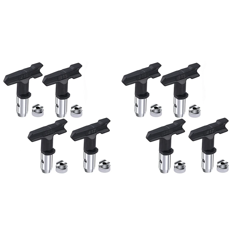 

8Pcs Reversible Airless Paint Sprayer Nozzle Tips, Airless Sprayer Spraying Machine Parts(215,315,417,523)