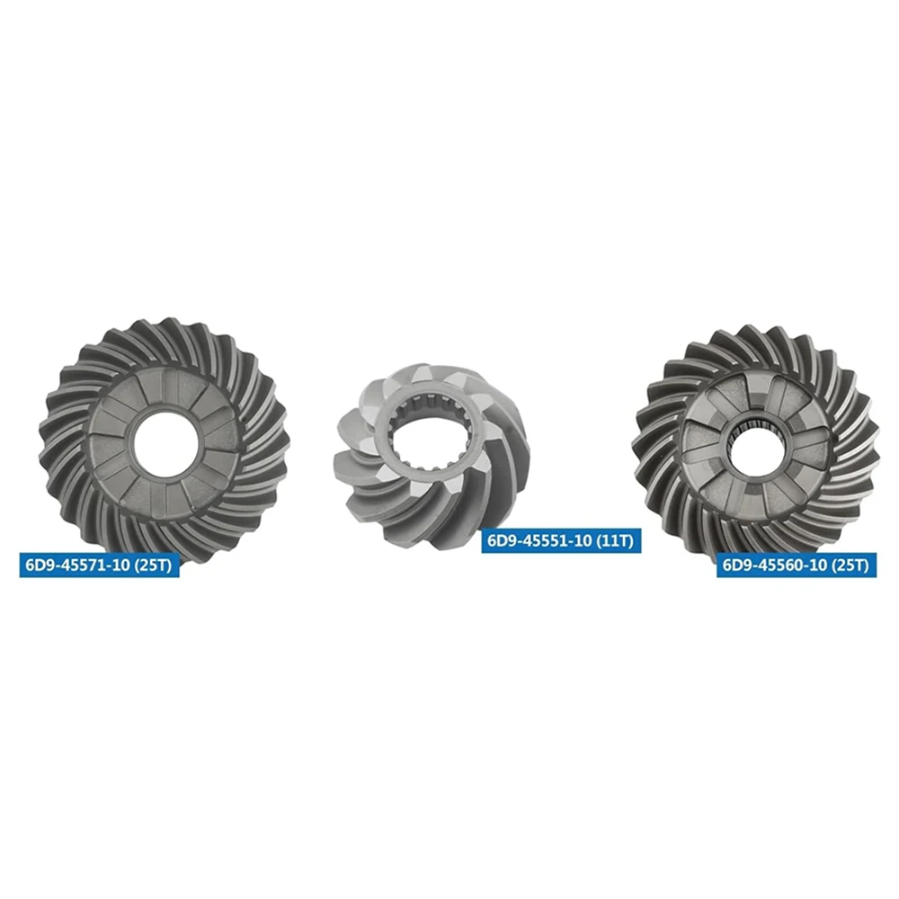 6D9 Gear Kit 6D9-45560, 6D9-45551, 6D9-45571 For Yamaha Outboard Parts 4 Stroke F75 F80 F90HP F100 25T/25T/11T