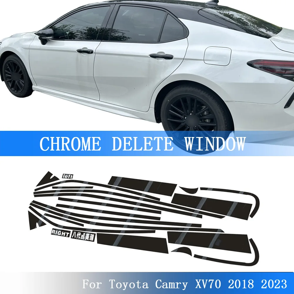 

Glossy Black PVC Car Window Decorative Strip Sticker For Camry XV70 2018-2023 Exterior Protection Accessory