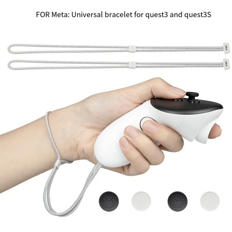 Adjustable Anti-Throw Hand Straps For Meta Quest 3/3S VR Controller,Replacement Wrist Straps Accessories,Secure Grip,2PC