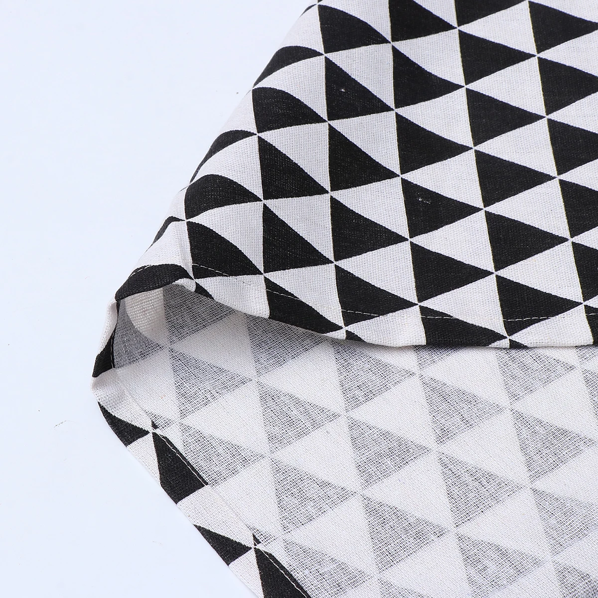 

Cotton Linen Microwave Oven Cover Universal Protective Cover 30x90cm Black Triangle Pattern Reusable Washable Decorative Kitchen