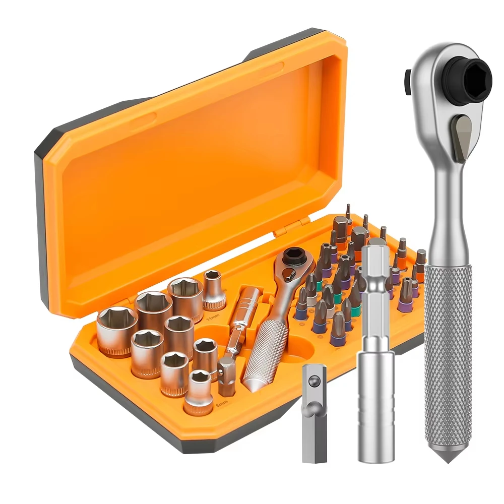 

42 in 1 Ratchet Screwdriver Precision Wireless Cordless Magnetic Small Handle Portable Manual Hand Tool Kit for Household Repair