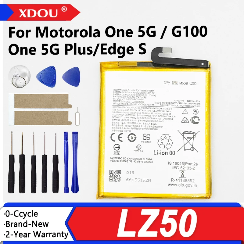

100% новый аккумулятор LZ50 5000 мАч для Motorola Moto One 5G Plus/G100/Edge, аккумуляторы для телефона + инструменты