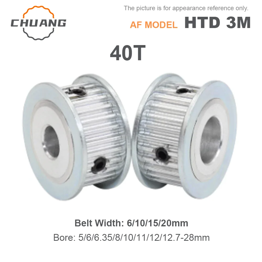 3M 40T Synchronous Wheels Belt Width 6 10 15 20mm  HTD 3M 40 Teeth Timing Pulley Bore 4~28mm For  HTD3M Aluminum Sync Gear