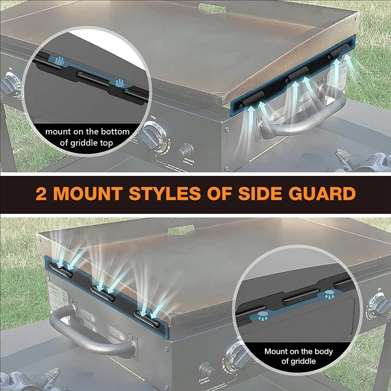 1Set Wind Guards For 36 Inch Griddle Magnetic Wind Screens BBQ Griddle Accessories Black