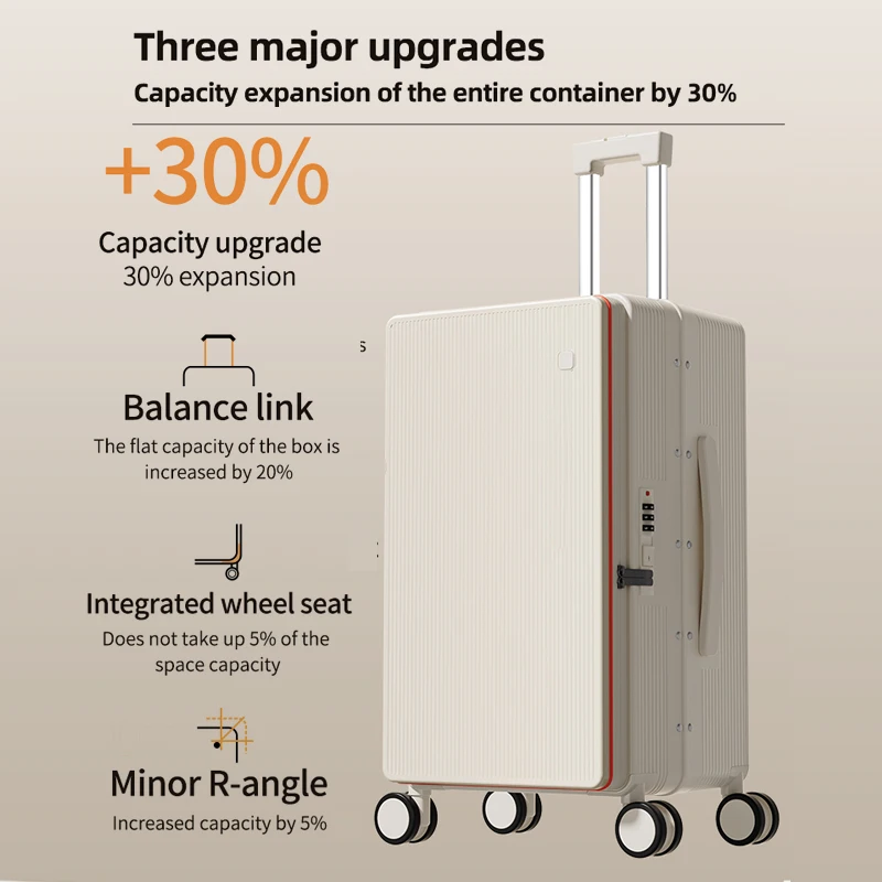 Bagaglio SUSHIMU con cerniera, valigia da trasporto da 20 pollici, baule da viaggio grande con ruota universale da 24 pollici,