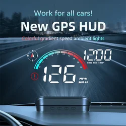 M22 Head Up Display Car GPS HUD Universal Speedometer Car Speed Meter Windshield Projector Overspeed Alarm Compass for All Cars