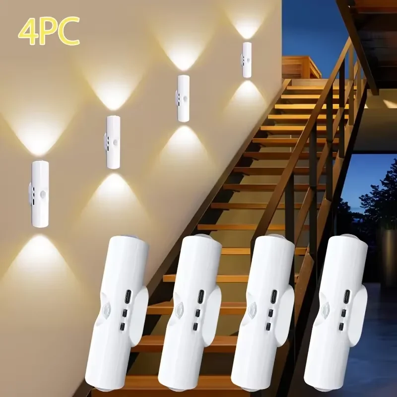 

4/2/1pcs Cat Eye Motion Sensor LED Wall Lamp LED Night Lamp USB Charging Living Room Bedroom Wall-Mounted Light Closet Lighting