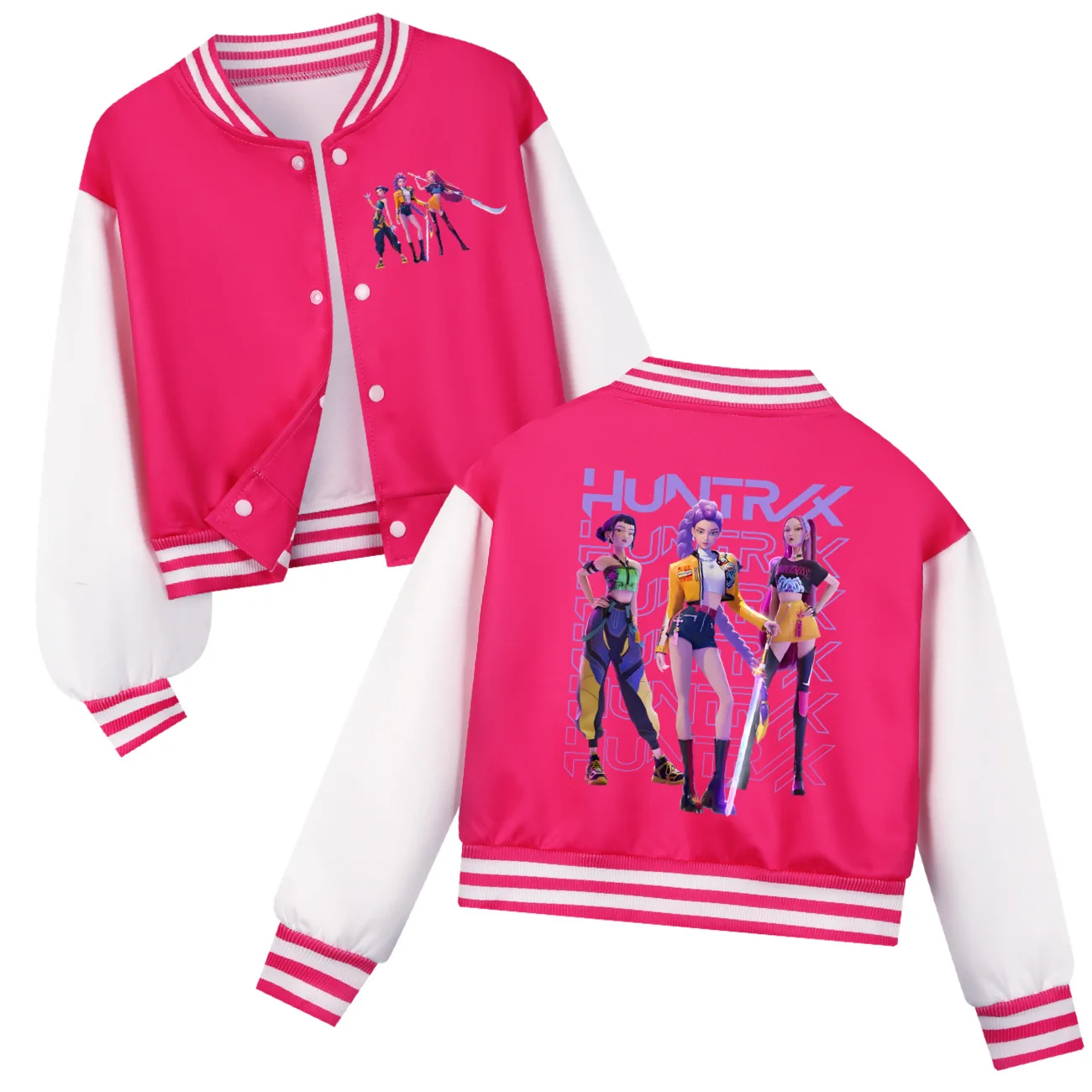 KPop شيطان الصيادين Huntrix الأطفال الخريف الفتيات الفتيان سترات كاجوال كم طويل ملابس خارجية الكورية نمط طفل الفتيات معاطف أنيقة