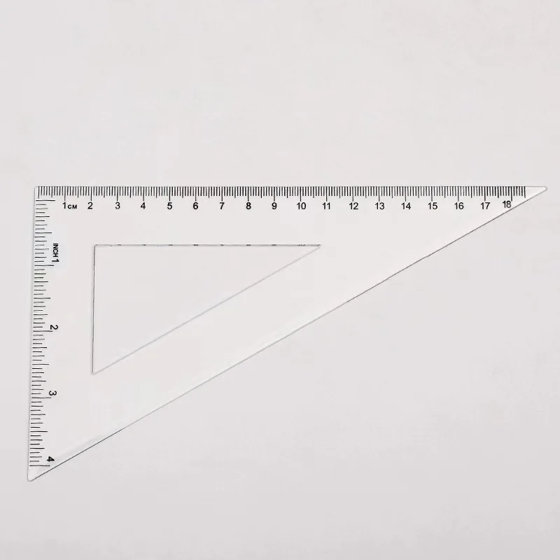 Conjunto de desenho triângulo ângulo reto isósceles triângulo sólido semi-círculo oco régua transferidora semi-círculo